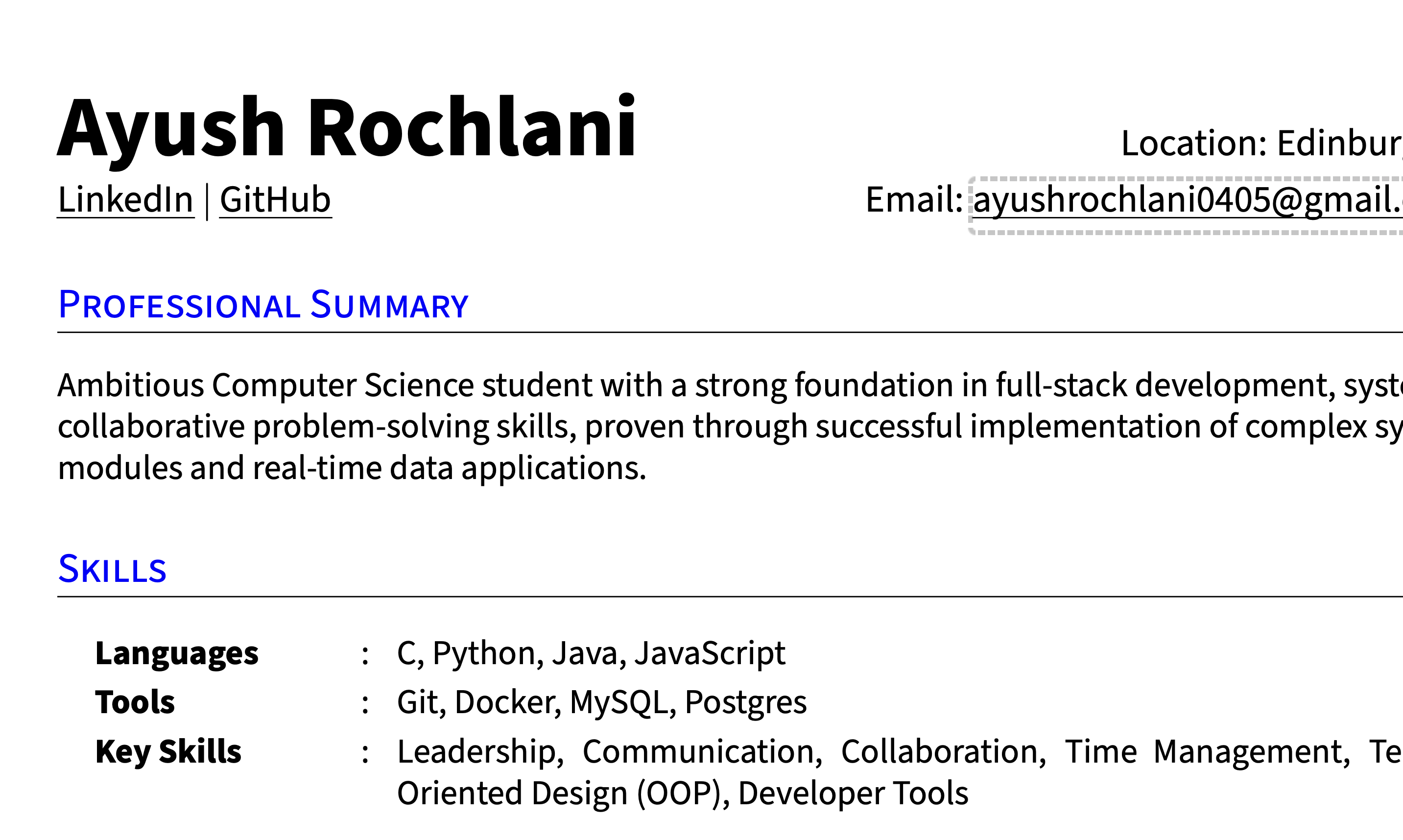 Resume Preview